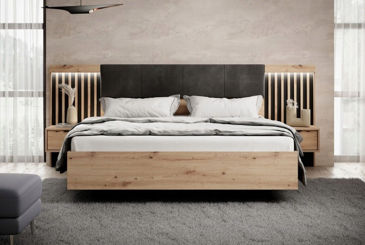 Tally 160 x 200 cm Bed with Nightstands and Gas-Lift Slat Base
