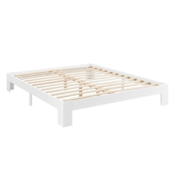 White Pine Wooden Double Bed 160 x 200 cm with Slat Base