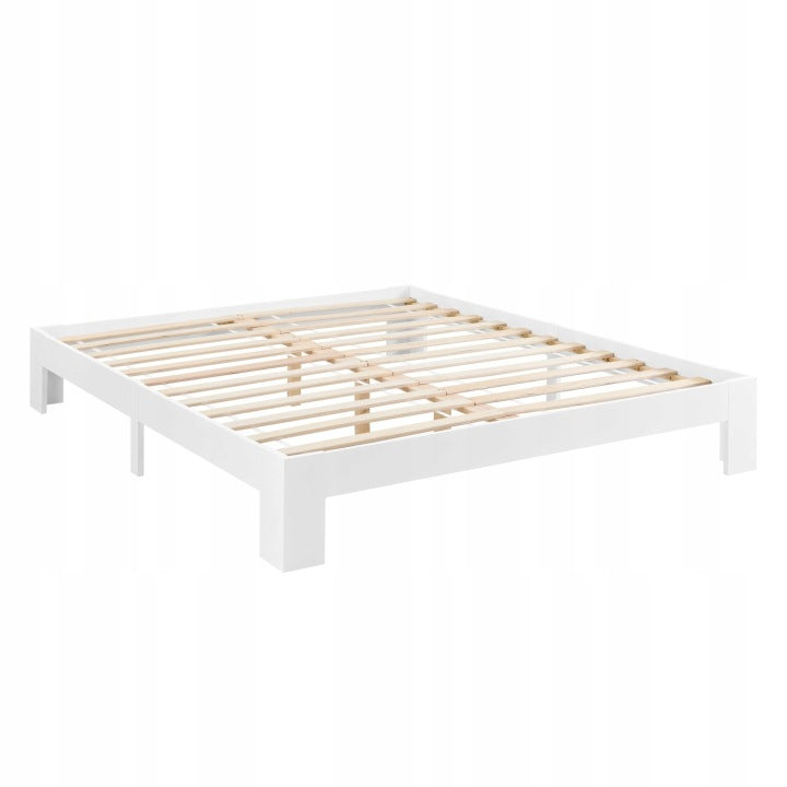 White Pine Wooden Double Bed 160 x 200 cm with Slat Base