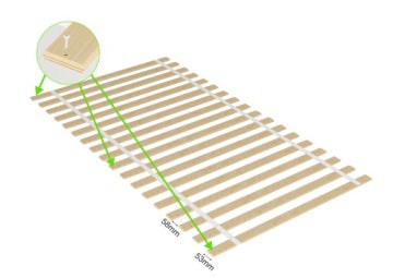 90 x 200 cm Birch Bed Slat Insert with 18 Slats, 250 kg Capacity