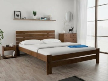 Paris Oak Double Bed 160 x 200 cm with Coco Maxi 20 cm Mattress