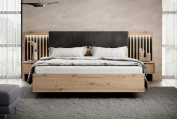 Tally 160 x 200 cm Bed with Nightstands and Gas-Lift Slat Base