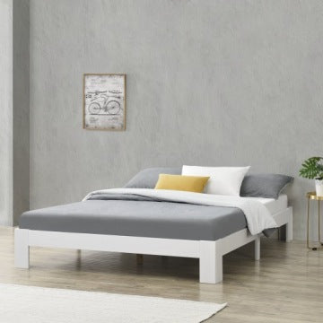 White Pine Wooden Double Bed 160 x 200 cm with Slat Base